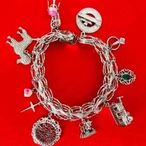 Vintage Sterling Silver Charm Bracelet